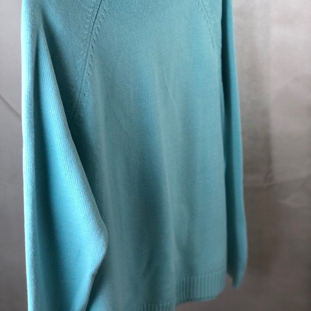 Ladies turquoise sweater.  Sweater brand is Karen Scott and the size is XL. - Picture 4 of 7